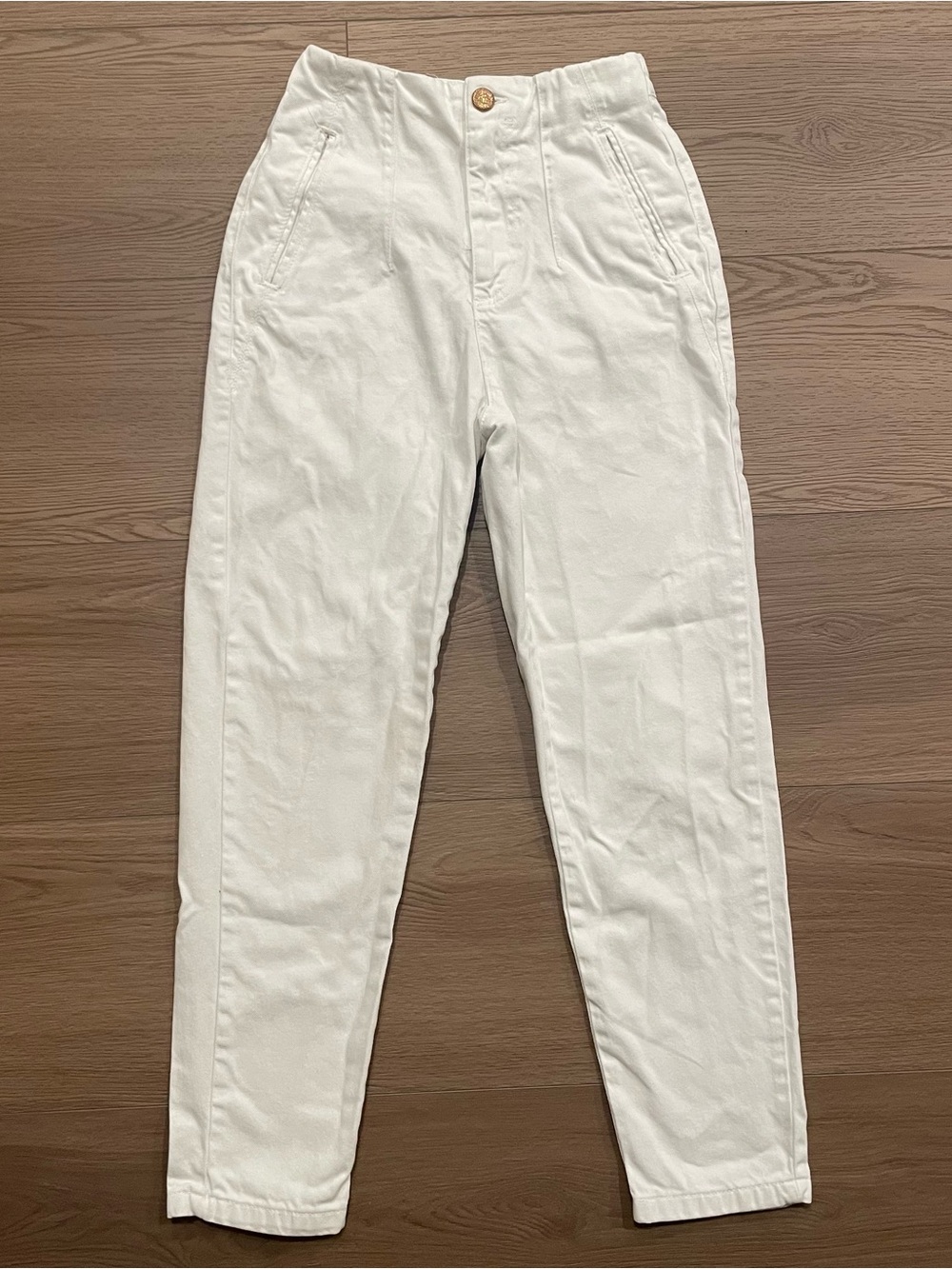 ZARA White High Rise Tailor Fit Jeans Women’s Size XS